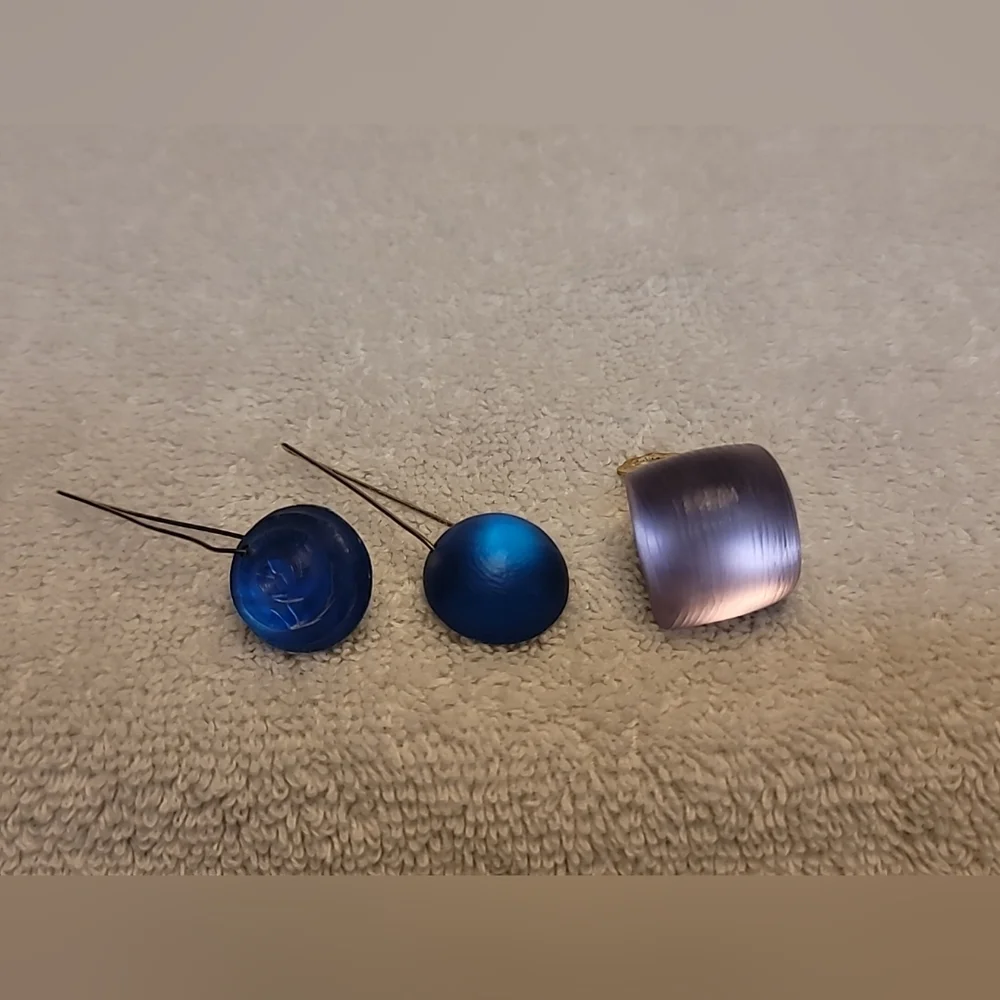 3 Vintage Alexis Bittar Handcrafted Earrings. Non Matching - Picture 1 of 5